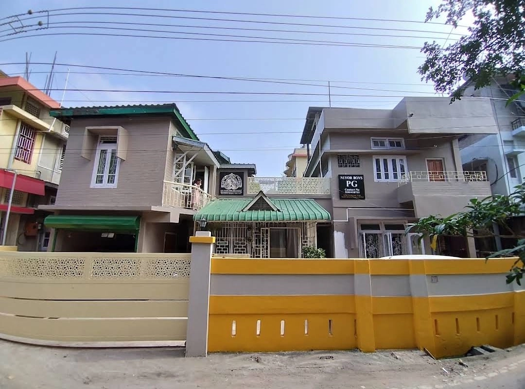 Homestay entrance with welcoming facade