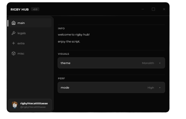 Arcanite desktop application user interface